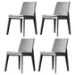 Scandinavian Style Linen Fabric Dining Chair Solid Back Armless Chairs (Set of 4) Grey Black Clearhalo ' kitchen&dining_furn' 'Dining Chairs' 'Dining Tables & Seating' 'dining_chair' 'furn' 'furn_dining_chair' 'Furniture' 'furniture_dining_chair' 'Kitchen & Dining Furniture' 'kitchen' 4104437