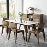 Scandinavian Style Linen Fabric Dining Chair Solid Back Armless Chairs (Set of 4) Clearhalo ' kitchen&dining_furn' 'Dining Chairs' 'Dining Tables & Seating' 'dining_chair' 'furn' 'furn_dining_chair' 'Furniture' 'furniture_dining_chair' 'Kitchen & Dining Furniture' 'kitchen' 4104438