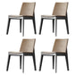 Scandinavian Style Linen Fabric Dining Chair Solid Back Armless Chairs (Set of 4) Khaki Black Clearhalo ' kitchen&dining_furn' 'Dining Chairs' 'Dining Tables & Seating' 'dining_chair' 'furn' 'furn_dining_chair' 'Furniture' 'furniture_dining_chair' 'Kitchen & Dining Furniture' 'kitchen' 4104443