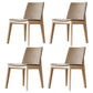 Scandinavian Style Linen Fabric Dining Chair Solid Back Armless Chairs (Set of 4) Khaki Natural Wood Clearhalo ' kitchen&dining_furn' 'Dining Chairs' 'Dining Tables & Seating' 'dining_chair' 'furn' 'furn_dining_chair' 'Furniture' 'furniture_dining_chair' 'Kitchen & Dining Furniture' 'kitchen' 4104444