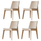 Scandinavian Style Linen Fabric Dining Chair Solid Back Armless Chairs (Set of 4) Beige Natural Wood Clearhalo ' kitchen&dining_furn' 'Dining Chairs' 'Dining Tables & Seating' 'dining_chair' 'furn' 'furn_dining_chair' 'Furniture' 'furniture_dining_chair' 'Kitchen & Dining Furniture' 'kitchen' 4104450