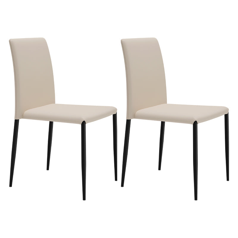 Contemporary Style Dining Chair Armless Side Chairs with Metal Legs for Kitchen White Inner 2 Piece Set Clearhalo ' kitchen&dining_furn' 'Dining Chairs' 'Dining Tables & Seating' 'dining_chair' 'furn' 'furn_dining_chair' 'Furniture' 'furniture_dining_chair' 'Kitchen & Dining Furniture' 'kitchen' 4104456