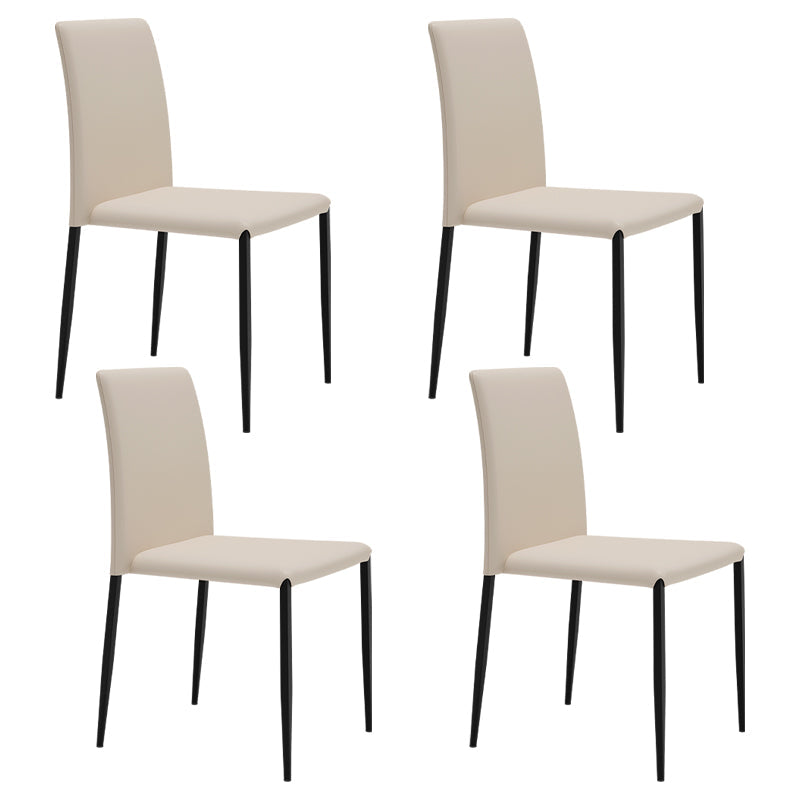 Contemporary Style Dining Chair Armless Side Chairs with Metal Legs for Kitchen White Inner 4 Piece Set Clearhalo ' kitchen&dining_furn' 'Dining Chairs' 'Dining Tables & Seating' 'dining_chair' 'furn' 'furn_dining_chair' 'Furniture' 'furniture_dining_chair' 'Kitchen & Dining Furniture' 'kitchen' 4104457