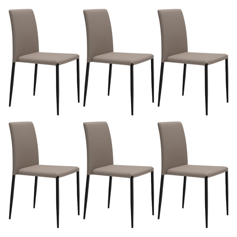 Contemporary Style Dining Chair Armless Side Chairs with Metal Legs for Kitchen Grey 6 Piece Set Clearhalo ' kitchen&dining_furn' 'Dining Chairs' 'Dining Tables & Seating' 'dining_chair' 'furn' 'furn_dining_chair' 'Furniture' 'furniture_dining_chair' 'Kitchen & Dining Furniture' 'kitchen' 4104466