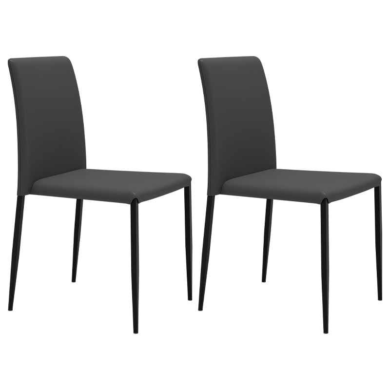 Contemporary Style Dining Chair Armless Side Chairs with Metal Legs for Kitchen Dark Gray 2 Piece Set Clearhalo ' kitchen&dining_furn' 'Dining Chairs' 'Dining Tables & Seating' 'dining_chair' 'furn' 'furn_dining_chair' 'Furniture' 'furniture_dining_chair' 'Kitchen & Dining Furniture' 'kitchen' 4104468