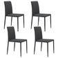 Contemporary Style Dining Chair Armless Side Chairs with Metal Legs for Kitchen Dark Gray 4 Piece Set Clearhalo ' kitchen&dining_furn' 'Dining Chairs' 'Dining Tables & Seating' 'dining_chair' 'furn' 'furn_dining_chair' 'Furniture' 'furniture_dining_chair' 'Kitchen & Dining Furniture' 'kitchen' 4104469