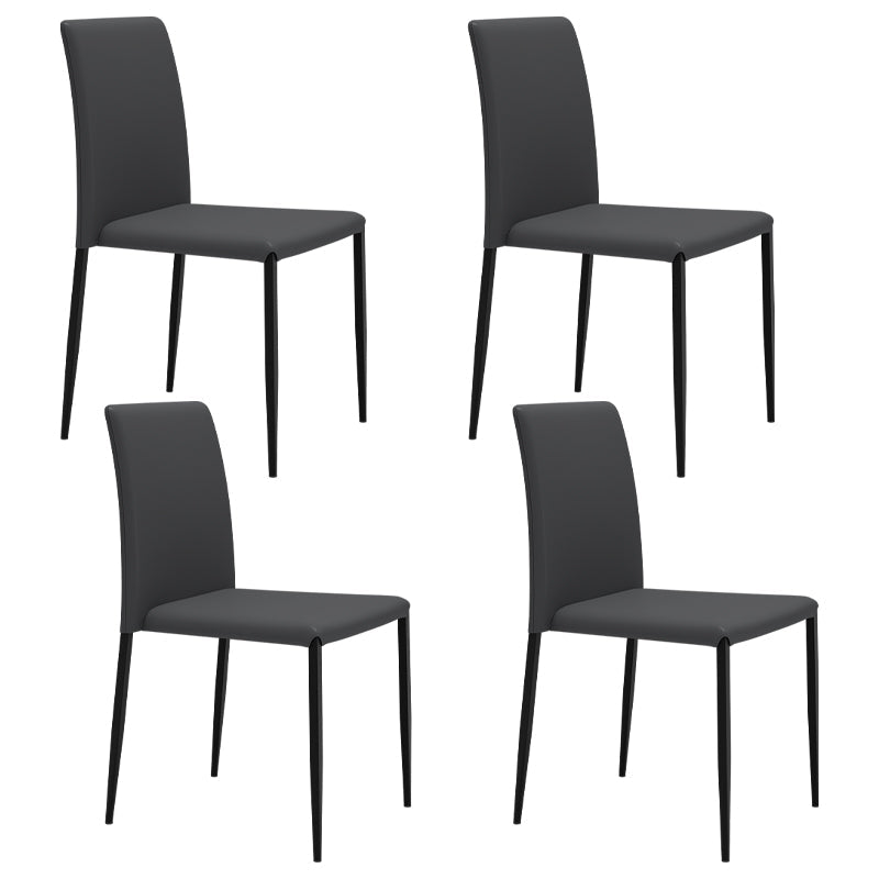 Contemporary Style Dining Chair Armless Side Chairs with Metal Legs for Kitchen Dark Gray 4 Piece Set Clearhalo ' kitchen&dining_furn' 'Dining Chairs' 'Dining Tables & Seating' 'dining_chair' 'furn' 'furn_dining_chair' 'Furniture' 'furniture_dining_chair' 'Kitchen & Dining Furniture' 'kitchen' 4104469