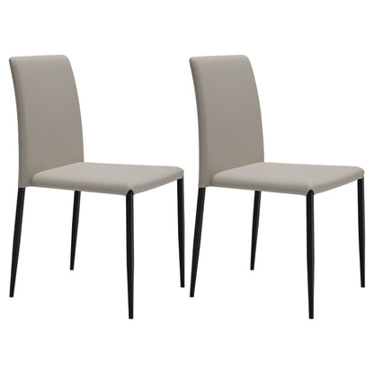 Contemporary Style Dining Chair Armless Side Chairs with Metal Legs for Kitchen Light Gray 2 Piece Set Clearhalo ' kitchen&dining_furn' 'Dining Chairs' 'Dining Tables & Seating' 'dining_chair' 'furn' 'furn_dining_chair' 'Furniture' 'furniture_dining_chair' 'Kitchen & Dining Furniture' 'kitchen' 4104473