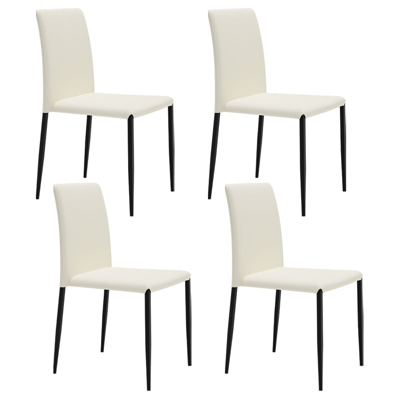 Contemporary Style Dining Chair Armless Side Chairs with Metal Legs for Kitchen White 4 Piece Set Clearhalo ' kitchen&dining_furn' 'Dining Chairs' 'Dining Tables & Seating' 'dining_chair' 'furn' 'furn_dining_chair' 'Furniture' 'furniture_dining_chair' 'Kitchen & Dining Furniture' 'kitchen' 4104479