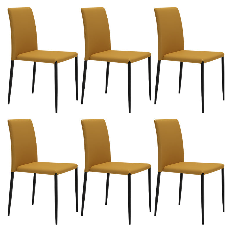 Contemporary Style Dining Chair Armless Side Chairs with Metal Legs for Kitchen Yellow 6 Piece Set Clearhalo ' kitchen&dining_furn' 'Dining Chairs' 'Dining Tables & Seating' 'dining_chair' 'furn' 'furn_dining_chair' 'Furniture' 'furniture_dining_chair' 'Kitchen & Dining Furniture' 'kitchen' 4104483