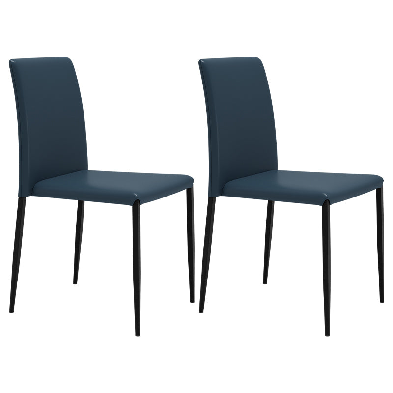 Contemporary Style Dining Chair Armless Side Chairs with Metal Legs for Kitchen Blue 2 Piece Set Clearhalo ' kitchen&dining_furn' 'Dining Chairs' 'Dining Tables & Seating' 'dining_chair' 'furn' 'furn_dining_chair' 'Furniture' 'furniture_dining_chair' 'Kitchen & Dining Furniture' 'kitchen' 4104490