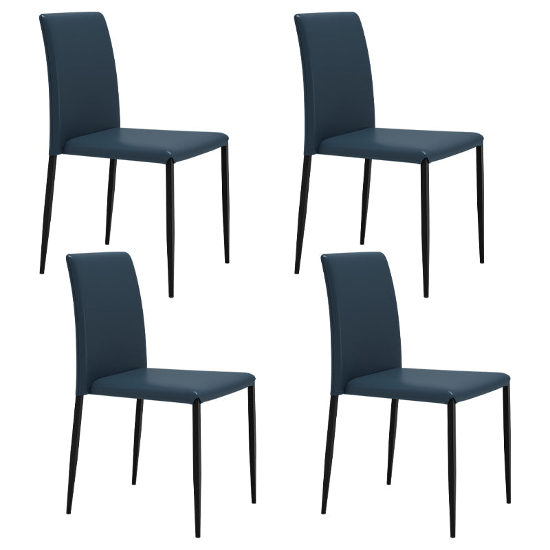Contemporary Style Dining Chair Armless Side Chairs with Metal Legs for Kitchen Blue 4 Piece Set Clearhalo ' kitchen&dining_furn' 'Dining Chairs' 'Dining Tables & Seating' 'dining_chair' 'furn' 'furn_dining_chair' 'Furniture' 'furniture_dining_chair' 'Kitchen & Dining Furniture' 'kitchen' 4104491