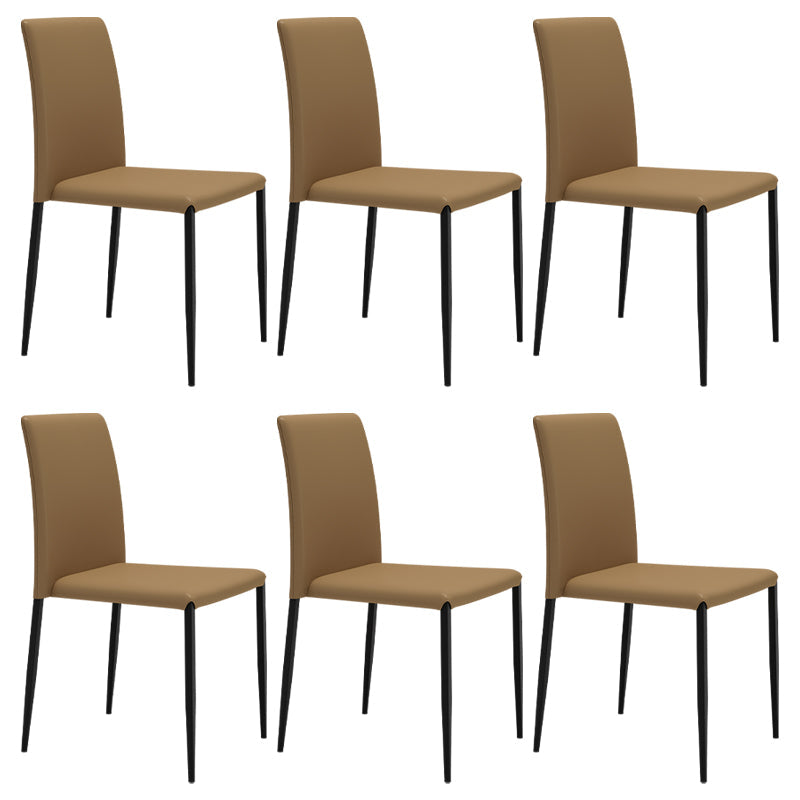 Contemporary Style Dining Chair Armless Side Chairs with Metal Legs for Kitchen Khaki 6 Piece Set Clearhalo ' kitchen&dining_furn' 'Dining Chairs' 'Dining Tables & Seating' 'dining_chair' 'furn' 'furn_dining_chair' 'Furniture' 'furniture_dining_chair' 'Kitchen & Dining Furniture' 'kitchen' 4104495