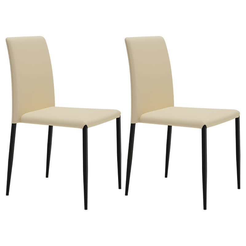 Contemporary Style Dining Chair Armless Side Chairs with Metal Legs for Kitchen Beige 2 Piece Set Clearhalo ' kitchen&dining_furn' 'Dining Chairs' 'Dining Tables & Seating' 'dining_chair' 'furn' 'furn_dining_chair' 'Furniture' 'furniture_dining_chair' 'Kitchen & Dining Furniture' 'kitchen' 4104496