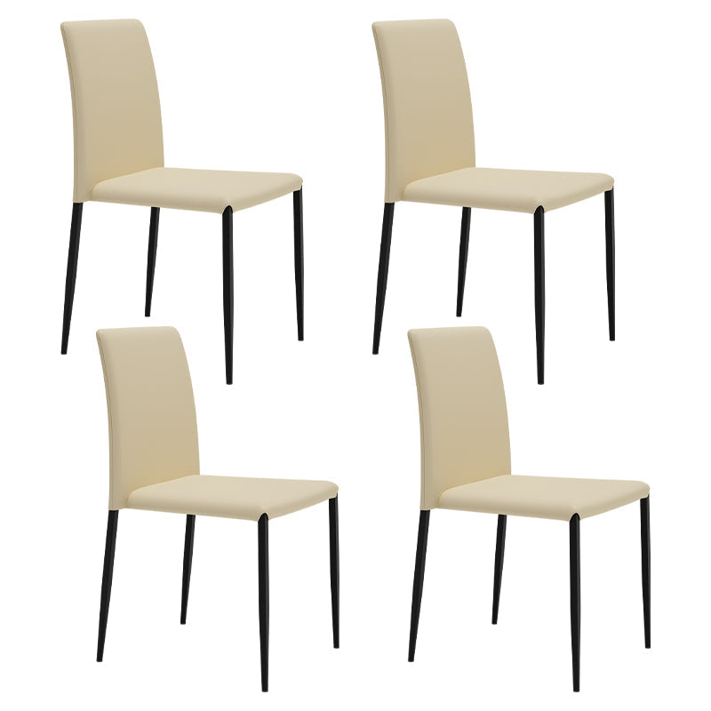 Contemporary Style Dining Chair Armless Side Chairs with Metal Legs for Kitchen Beige 4 Piece Set Clearhalo ' kitchen&dining_furn' 'Dining Chairs' 'Dining Tables & Seating' 'dining_chair' 'furn' 'furn_dining_chair' 'Furniture' 'furniture_dining_chair' 'Kitchen & Dining Furniture' 'kitchen' 4104497