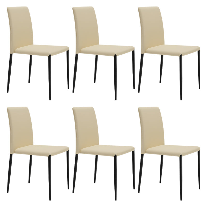 Contemporary Style Dining Chair Armless Side Chairs with Metal Legs for Kitchen Beige 6 Piece Set Clearhalo ' kitchen&dining_furn' 'Dining Chairs' 'Dining Tables & Seating' 'dining_chair' 'furn' 'furn_dining_chair' 'Furniture' 'furniture_dining_chair' 'Kitchen & Dining Furniture' 'kitchen' 4104498