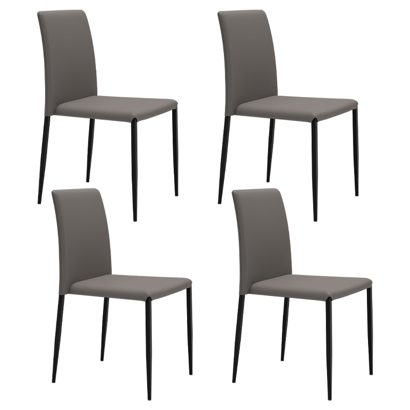 Contemporary Style Dining Chair Armless Side Chairs with Metal Legs for Kitchen Silver Gray 4 Piece Set Clearhalo ' kitchen&dining_furn' 'Dining Chairs' 'Dining Tables & Seating' 'dining_chair' 'furn' 'furn_dining_chair' 'Furniture' 'furniture_dining_chair' 'Kitchen & Dining Furniture' 'kitchen' 4104500