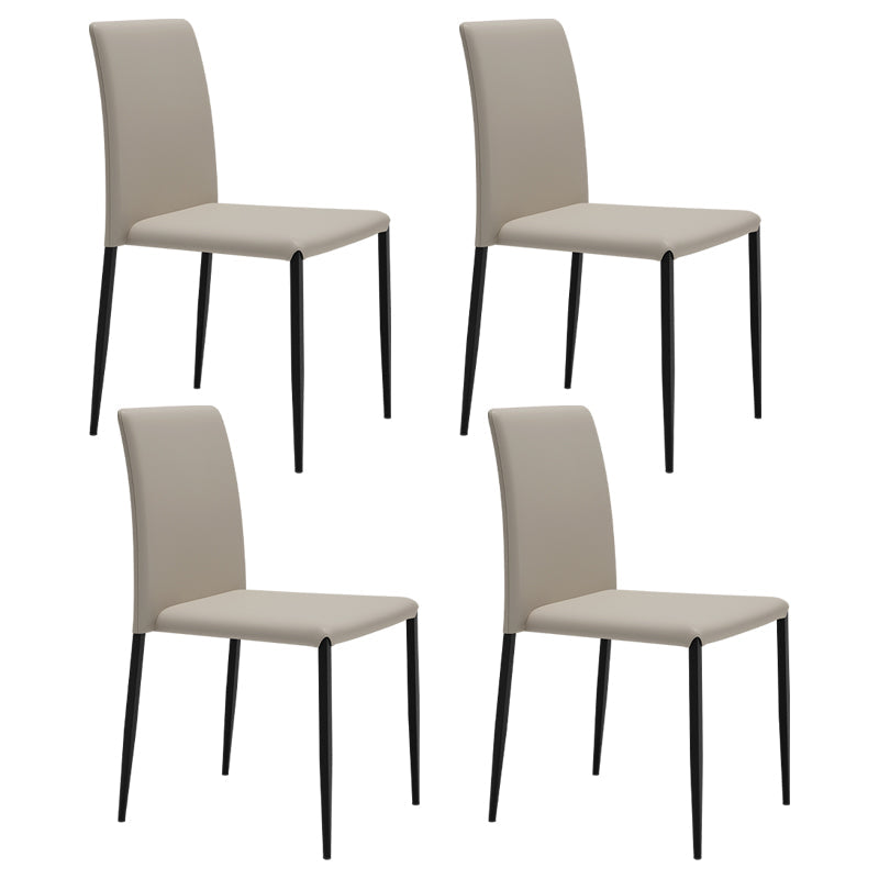 Contemporary Style Dining Chair Armless Side Chairs with Metal Legs for Kitchen Gray-White 4 Piece Set Clearhalo ' kitchen&dining_furn' 'Dining Chairs' 'Dining Tables & Seating' 'dining_chair' 'furn' 'furn_dining_chair' 'Furniture' 'furniture_dining_chair' 'Kitchen & Dining Furniture' 'kitchen' 4104503