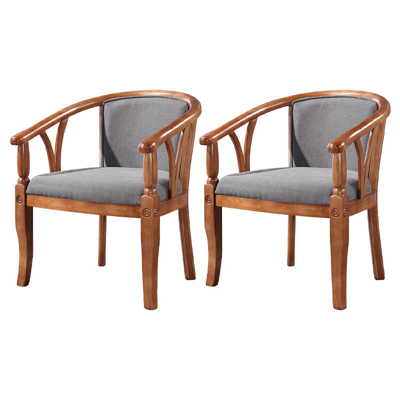 Traditional Solid Wood Dining Chair Linen Dining Arm Chair for Restaurant Dark Gray 2 Piece Set Clearhalo ' kitchen&dining_furn' 'Dining Chairs' 'Dining Tables & Seating' 'dining_chair' 'furn' 'furn_dining_chair' 'Furniture' 'furniture_dining_chair' 'Kitchen & Dining Furniture' 'kitchen' 4104510