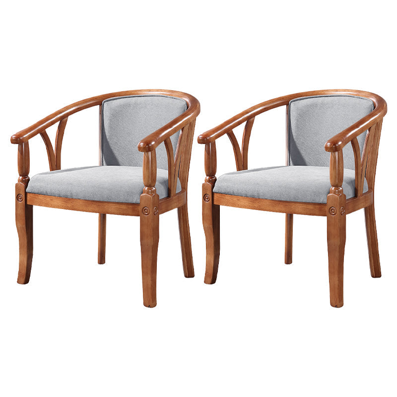 Traditional Solid Wood Dining Chair Linen Dining Arm Chair for Restaurant Light Gray 2 Piece Set Clearhalo ' kitchen&dining_furn' 'Dining Chairs' 'Dining Tables & Seating' 'dining_chair' 'furn' 'furn_dining_chair' 'Furniture' 'furniture_dining_chair' 'Kitchen & Dining Furniture' 'kitchen' 4104515