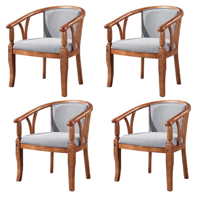 Traditional Solid Wood Dining Chair Linen Dining Arm Chair for Restaurant Light Gray 4 Piece Set Clearhalo ' kitchen&dining_furn' 'Dining Chairs' 'Dining Tables & Seating' 'dining_chair' 'furn' 'furn_dining_chair' 'Furniture' 'furniture_dining_chair' 'Kitchen & Dining Furniture' 'kitchen' 4104517