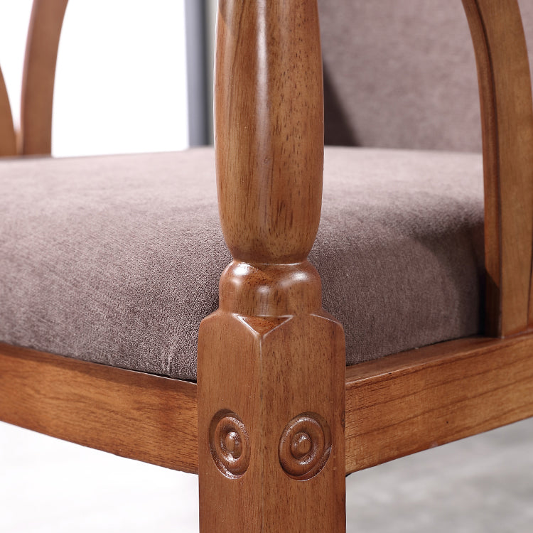 Traditional Solid Wood Dining Chair Linen Dining Arm Chair for Restaurant Clearhalo ' kitchen&dining_furn' 'Dining Chairs' 'Dining Tables & Seating' 'dining_chair' 'furn' 'furn_dining_chair' 'Furniture' 'furniture_dining_chair' 'Kitchen & Dining Furniture' 'kitchen' 4104521