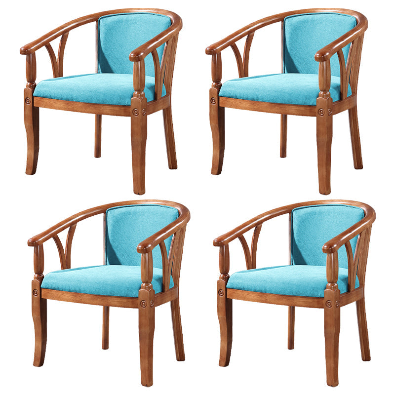 Traditional Solid Wood Dining Chair Linen Dining Arm Chair for Restaurant Sky Blue 4 Piece Set Clearhalo ' kitchen&dining_furn' 'Dining Chairs' 'Dining Tables & Seating' 'dining_chair' 'furn' 'furn_dining_chair' 'Furniture' 'furniture_dining_chair' 'Kitchen & Dining Furniture' 'kitchen' 4104524