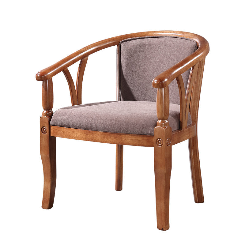 Traditional Solid Wood Dining Chair Linen Dining Arm Chair for Restaurant Dark Coffee 1 Piece Clearhalo ' kitchen&dining_furn' 'Dining Chairs' 'Dining Tables & Seating' 'dining_chair' 'furn' 'furn_dining_chair' 'Furniture' 'furniture_dining_chair' 'Kitchen & Dining Furniture' 'kitchen' 4104529