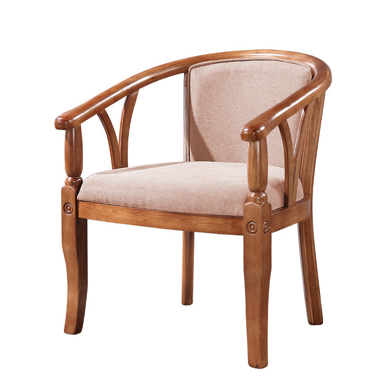 Traditional Solid Wood Dining Chair Linen Dining Arm Chair for Restaurant Light Coffee 1 Piece Clearhalo ' kitchen&dining_furn' 'Dining Chairs' 'Dining Tables & Seating' 'dining_chair' 'furn' 'furn_dining_chair' 'Furniture' 'furniture_dining_chair' 'Kitchen & Dining Furniture' 'kitchen' 4104532