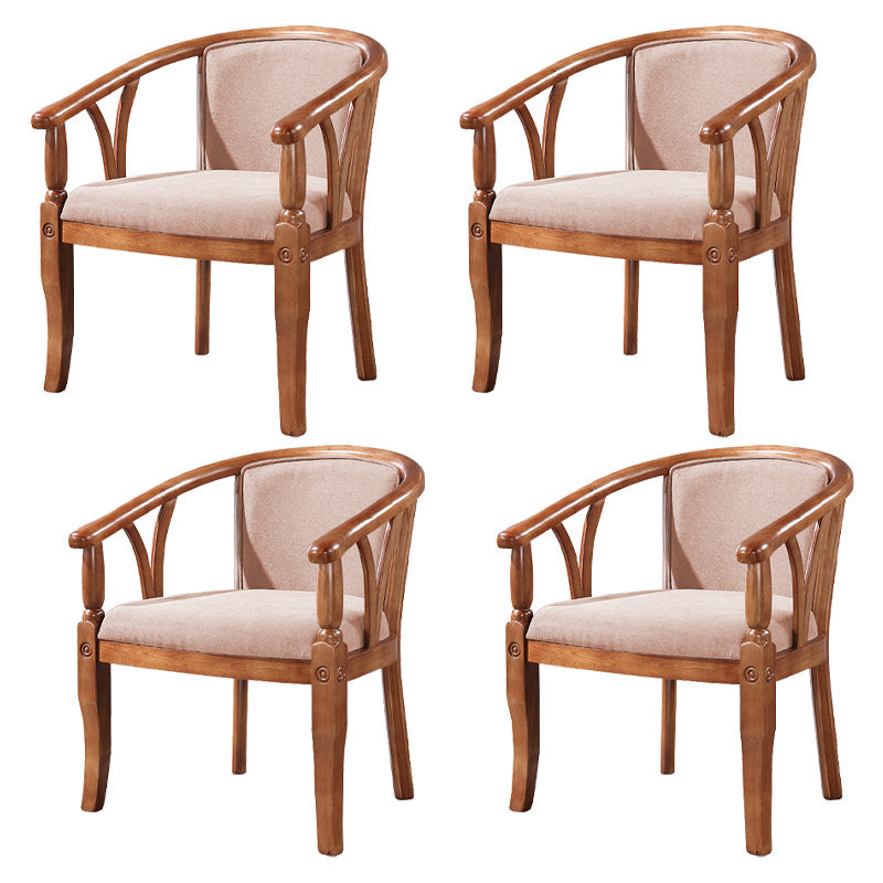 Traditional Solid Wood Dining Chair Linen Dining Arm Chair for Restaurant Light Coffee 4 Piece Set Clearhalo ' kitchen&dining_furn' 'Dining Chairs' 'Dining Tables & Seating' 'dining_chair' 'furn' 'furn_dining_chair' 'Furniture' 'furniture_dining_chair' 'Kitchen & Dining Furniture' 'kitchen' 4104534
