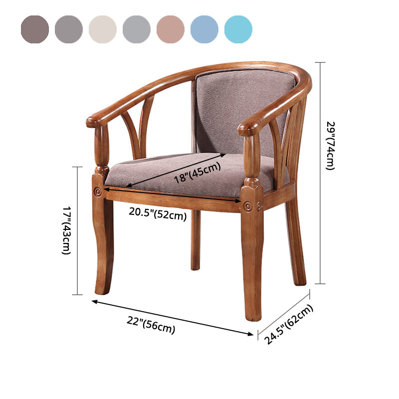 Traditional Solid Wood Dining Chair Linen Dining Arm Chair for Restaurant Clearhalo ' kitchen&dining_furn' 'Dining Chairs' 'Dining Tables & Seating' 'dining_chair' 'furn' 'furn_dining_chair' 'Furniture' 'furniture_dining_chair' 'Kitchen & Dining Furniture' 'kitchen' 4104538