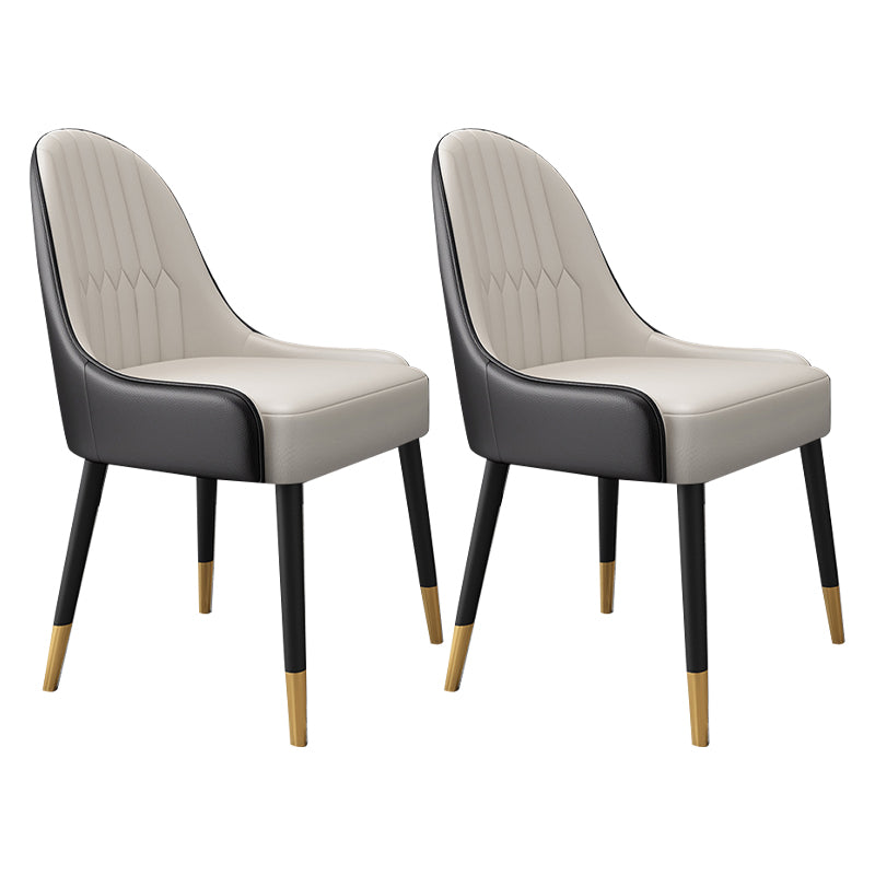 Scandinavian Style Metal Chair Dining Room Parsons Back Chairs (Set of 2) Black White Clearhalo ' kitchen&dining_furn' 'Dining Chairs' 'Dining Tables & Seating' 'dining_chair' 'furn' 'furn_dining_chair' 'Furniture' 'furniture_dining_chair' 'Kitchen & Dining Furniture' 'kitchen' 4104540