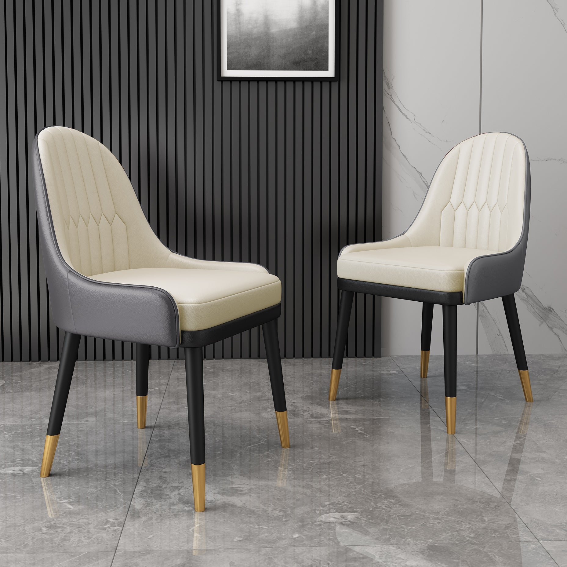 Scandinavian Style Metal Chair Dining Room Parsons Back Chairs (Set of 2) Clearhalo ' kitchen&dining_furn' 'Dining Chairs' 'Dining Tables & Seating' 'dining_chair' 'furn' 'furn_dining_chair' 'Furniture' 'furniture_dining_chair' 'Kitchen & Dining Furniture' 'kitchen' 4104545