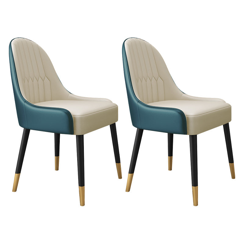 Scandinavian Style Metal Chair Dining Room Parsons Back Chairs (Set of 2) Royal Blue-White Clearhalo ' kitchen&dining_furn' 'Dining Chairs' 'Dining Tables & Seating' 'dining_chair' 'furn' 'furn_dining_chair' 'Furniture' 'furniture_dining_chair' 'Kitchen & Dining Furniture' 'kitchen' 4104546