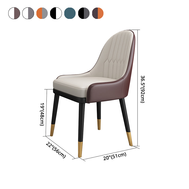 Scandinavian Style Metal Chair Dining Room Parsons Back Chairs (Set of 2) Clearhalo ' kitchen&dining_furn' 'Dining Chairs' 'Dining Tables & Seating' 'dining_chair' 'furn' 'furn_dining_chair' 'Furniture' 'furniture_dining_chair' 'Kitchen & Dining Furniture' 'kitchen' 4104560