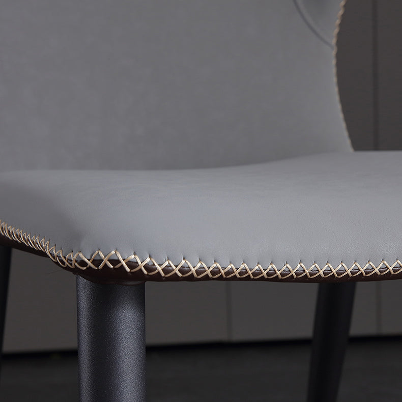 Industrial Wingback Parsons Chair Leather Dining Armless Side Chairs (Set of 4) Clearhalo ' kitchen&dining_furn' 'Dining Chairs' 'Dining Tables & Seating' 'dining_chair' 'furn' 'furn_dining_chair' 'Furniture' 'furniture_dining_chair' 'Kitchen & Dining Furniture' 'kitchen' 4104573