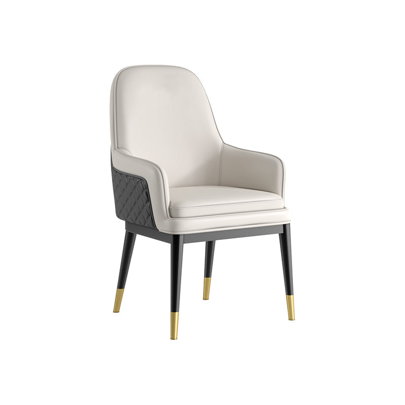 Nordic Style Kitchen Metal Dining Chair Parsons Arm Dining Side Chairs White-Gray 1 Piece Clearhalo ' kitchen&dining_furn' 'Dining Chairs' 'Dining Tables & Seating' 'dining_chair' 'furn' 'furn_dining_chair' 'Furniture' 'furniture_dining_chair' 'Kitchen & Dining Furniture' 'kitchen' 4104586