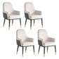 Nordic Style Kitchen Metal Dining Chair Parsons Arm Dining Side Chairs White-Black 4 Piece Set Clearhalo ' kitchen&dining_furn' 'Dining Chairs' 'Dining Tables & Seating' 'dining_chair' 'furn' 'furn_dining_chair' 'Furniture' 'furniture_dining_chair' 'Kitchen & Dining Furniture' 'kitchen' 4104596