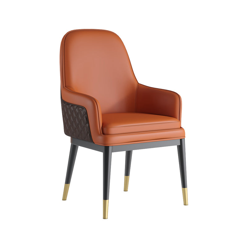 Nordic Style Kitchen Metal Dining Chair Parsons Arm Dining Side Chairs Orange 1 Piece Clearhalo ' kitchen&dining_furn' 'Dining Chairs' 'Dining Tables & Seating' 'dining_chair' 'furn' 'furn_dining_chair' 'Furniture' 'furniture_dining_chair' 'Kitchen & Dining Furniture' 'kitchen' 4104598