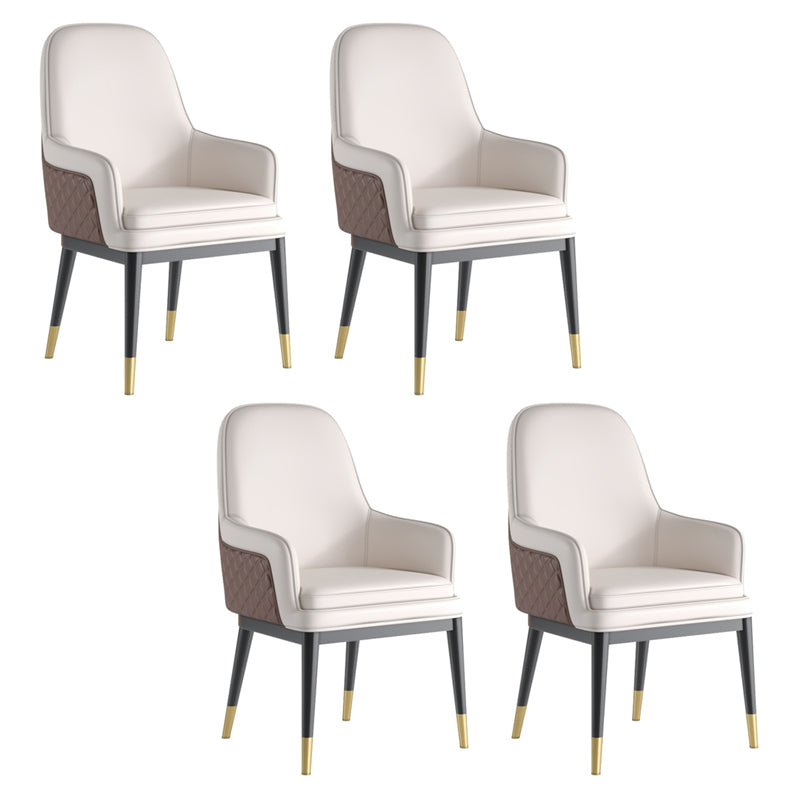 Nordic Style Kitchen Metal Dining Chair Parsons Arm Dining Side Chairs Coffee-White 4 Piece Set Clearhalo ' kitchen&dining_furn' 'Dining Chairs' 'Dining Tables & Seating' 'dining_chair' 'furn' 'furn_dining_chair' 'Furniture' 'furniture_dining_chair' 'Kitchen & Dining Furniture' 'kitchen' 4104605