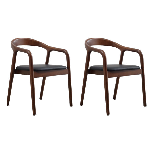 Traditional Style Solid Wood Chair Open Back Arm Kitchen Dining Chairs Black 2 Piece Set Clearhalo ' kitchen&dining_furn' 'Dining Chairs' 'Dining Tables & Seating' 'dining_chair' 'furn' 'furn_dining_chair' 'Furniture' 'furniture_dining_chair' 'Kitchen & Dining Furniture' 'kitchen' 4104609