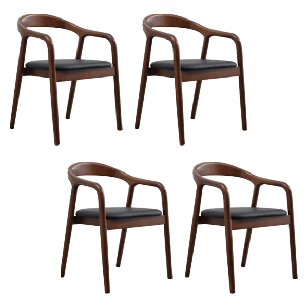 Traditional Style Solid Wood Chair Open Back Arm Kitchen Dining Chairs Black 4 Piece Set Clearhalo ' kitchen&dining_furn' 'Dining Chairs' 'Dining Tables & Seating' 'dining_chair' 'furn' 'furn_dining_chair' 'Furniture' 'furniture_dining_chair' 'Kitchen & Dining Furniture' 'kitchen' 4104611