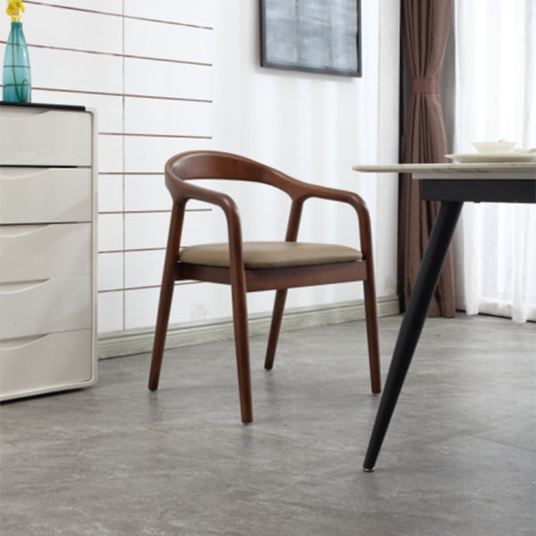 Traditional Style Solid Wood Chair Open Back Arm Kitchen Dining Chairs Khaki 1 Piece Clearhalo ' kitchen&dining_furn' 'Dining Chairs' 'Dining Tables & Seating' 'dining_chair' 'furn' 'furn_dining_chair' 'Furniture' 'furniture_dining_chair' 'Kitchen & Dining Furniture' 'kitchen' 4104620