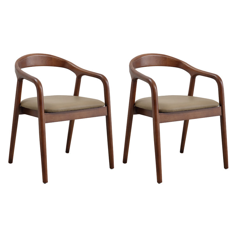 Traditional Style Solid Wood Chair Open Back Arm Kitchen Dining Chairs Khaki 2 Piece Set Clearhalo ' kitchen&dining_furn' 'Dining Chairs' 'Dining Tables & Seating' 'dining_chair' 'furn' 'furn_dining_chair' 'Furniture' 'furniture_dining_chair' 'Kitchen & Dining Furniture' 'kitchen' 4104621