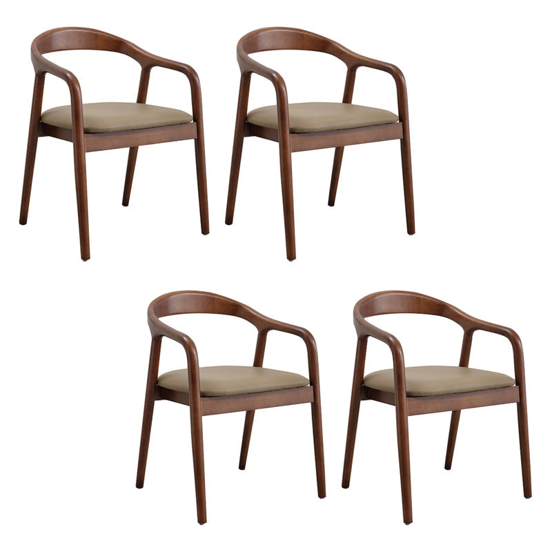 Traditional Style Solid Wood Chair Open Back Arm Kitchen Dining Chairs Khaki 4 Piece Set Clearhalo ' kitchen&dining_furn' 'Dining Chairs' 'Dining Tables & Seating' 'dining_chair' 'furn' 'furn_dining_chair' 'Furniture' 'furniture_dining_chair' 'Kitchen & Dining Furniture' 'kitchen' 4104623