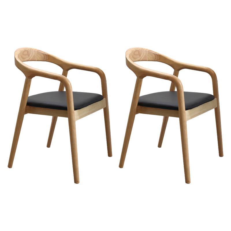 Traditional Style Solid Wood Chair Open Back Arm Kitchen Dining Chairs Gloss Black 2 Piece Set Clearhalo ' kitchen&dining_furn' 'Dining Chairs' 'Dining Tables & Seating' 'dining_chair' 'furn' 'furn_dining_chair' 'Furniture' 'furniture_dining_chair' 'Kitchen & Dining Furniture' 'kitchen' 4104631