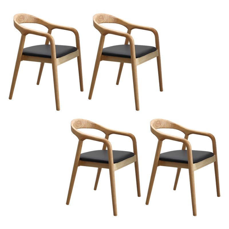 Traditional Style Solid Wood Chair Open Back Arm Kitchen Dining Chairs Gloss Black 4 Piece Set Clearhalo ' kitchen&dining_furn' 'Dining Chairs' 'Dining Tables & Seating' 'dining_chair' 'furn' 'furn_dining_chair' 'Furniture' 'furniture_dining_chair' 'Kitchen & Dining Furniture' 'kitchen' 4104632
