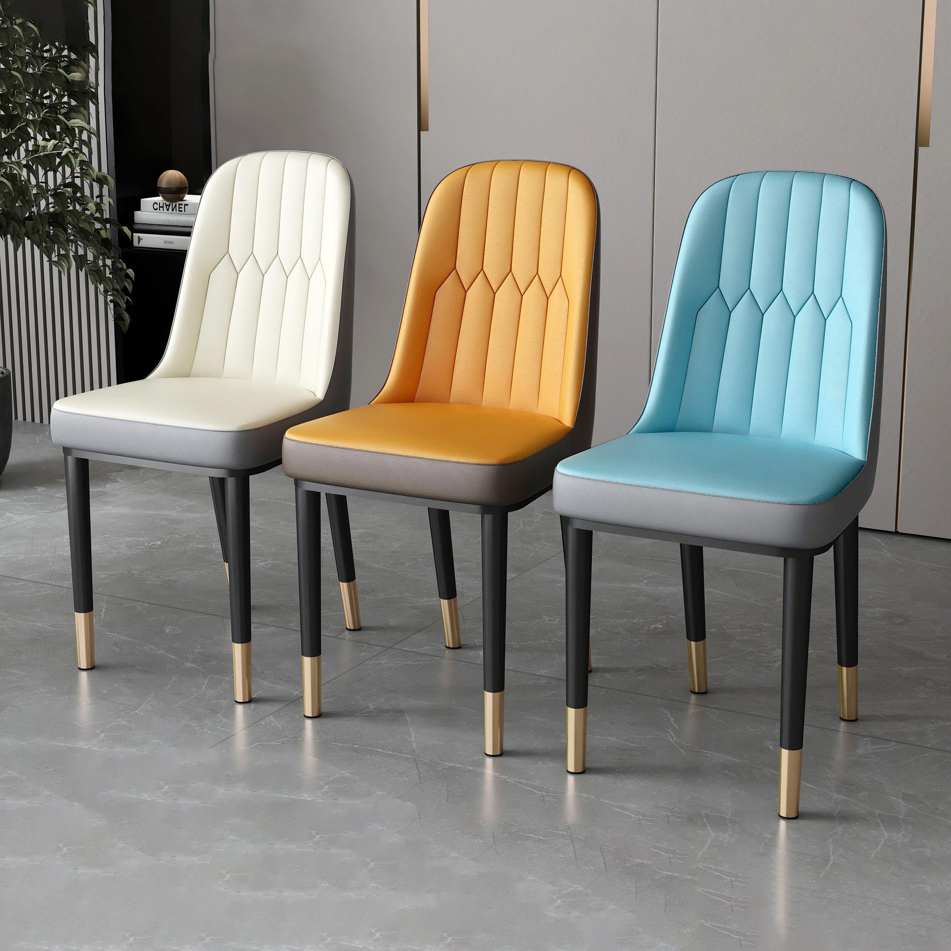 Nordic Style Kitchen Metal Dining Chair Parsons Dining Armless Side Chair Clearhalo ' kitchen&dining_furn' 'Dining Chairs' 'Dining Tables & Seating' 'dining_chair' 'furn' 'furn_dining_chair' 'Furniture' 'furniture_dining_chair' 'Kitchen & Dining Furniture' 'kitchen' 4104634