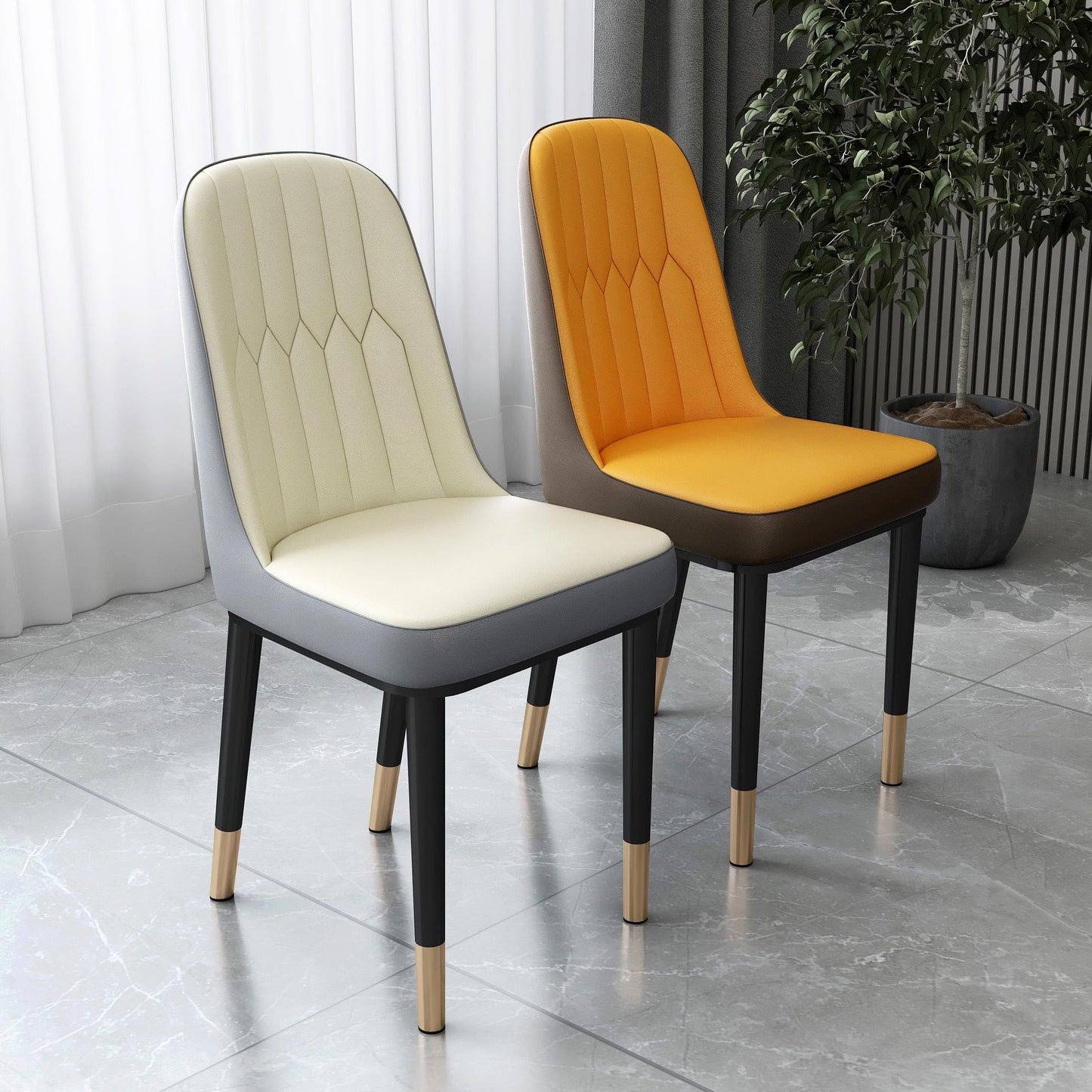 Nordic Style Kitchen Metal Dining Chair Parsons Dining Armless Side Chair Clearhalo ' kitchen&dining_furn' 'Dining Chairs' 'Dining Tables & Seating' 'dining_chair' 'furn' 'furn_dining_chair' 'Furniture' 'furniture_dining_chair' 'Kitchen & Dining Furniture' 'kitchen' 4104637