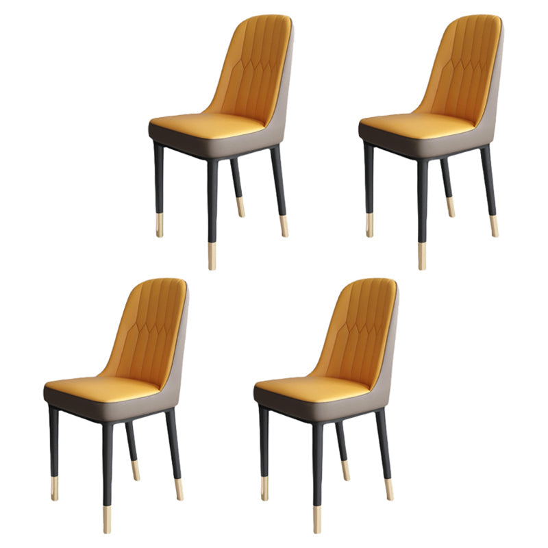 Nordic Style Kitchen Metal Dining Chair Parsons Dining Armless Side Chair Orange 4 Piece Set Brass Gold Clearhalo ' kitchen&dining_furn' 'Dining Chairs' 'Dining Tables & Seating' 'dining_chair' 'furn' 'furn_dining_chair' 'Furniture' 'furniture_dining_chair' 'Kitchen & Dining Furniture' 'kitchen' 4104638